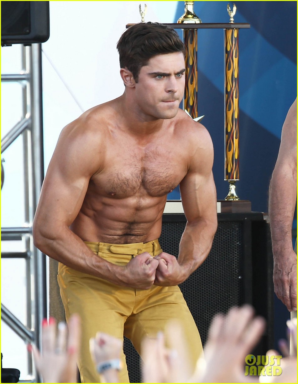 Zac Efron & Robert De Niro Go Shirtless For Flex Off On Set Of 